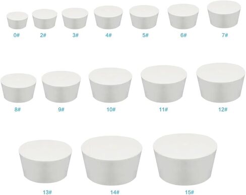 000#-10# Flask Seal Rubber Plug for Water Pipes Test Tube Cap Drain Plug Laboratory Supplies(26mmx23mmx17mm100pcs) in Saudi Arabia