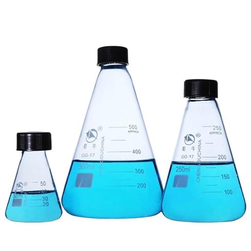 3pcs/set Erlenmeyer flask with screw cap Thickened borosilicate glass triangle Erlenmeyer laboratory equipment in Saudi Arabia