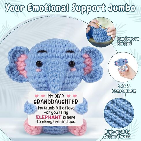 Daughter Gifts from Mom, Tiny Elephant Crochet Dolls for Teen Girl Gift Trendy Stuff, Teen Girl Daughter Birthday Gifts, Birthday Gifts for Daughter in Saudi Arabia