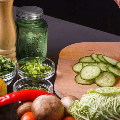 Depression Style Glass Salt and Pepper Shakers (Green) in Kuwait
