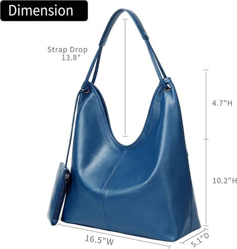 Genuine Leather Purses for Women Large Hobo Shoulder Bag Slouchy Handbag for Work, Shopping and Everyday Use in Kuwait