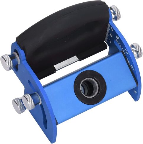 محدد موقع Hole Wordworking Locator Guide Guide Guide For Mallected Hole Drilling Aluminy Scale Clear Clear من 0 إلى 90 درجة مع غلاف الحفر والجوز (الأزرق) in Kuwait