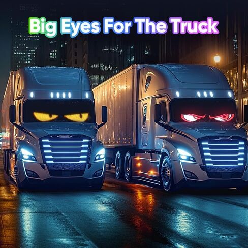 Flexible Devil Eyes Light for Windshield,LED Sign for Car,LED Digital Panel with Animations, Remote Control & Bluetooth APP for Cars,SUVs,Trucks(14.6'' * 3.6'') in Kuwait