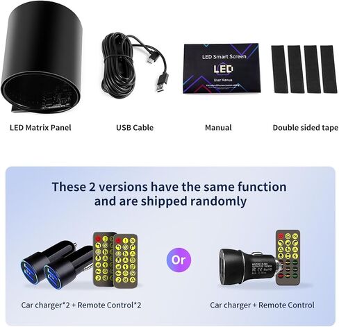 Flexible Devil Eyes Light for Windshield,LED Sign for Car,LED Digital Panel with Animations, Remote Control & Bluetooth APP for Cars,SUVs,Trucks(14.6'' * 3.6'') in Kuwait
