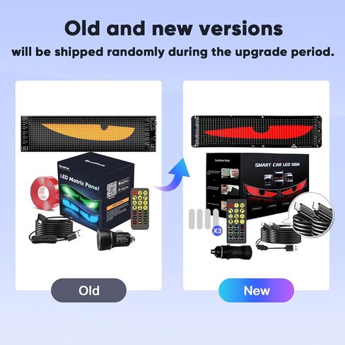Flexible Devil Eyes Light for Windshield,LED Sign for Car,LED Digital Panel with Animations, Remote Control & Bluetooth APP for Cars,SUVs,Trucks(14.6'' * 3.6'') in Kuwait