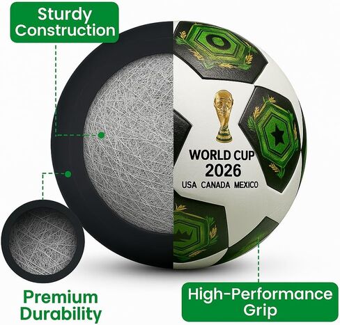 2026 كرة كرة القدم على طراز كأس العالم 5 - كرة تدريب ومباراة لجميع الأسطح - جلود بو دائمة ، بيتيل المثانة - الشباب والكبار كرة القدم in Saudi Arabia