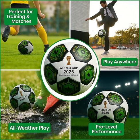 2026 كرة كرة القدم على طراز كأس العالم 5 - كرة تدريب ومباراة لجميع الأسطح - جلود بو دائمة ، بيتيل المثانة - الشباب والكبار كرة القدم in Saudi Arabia