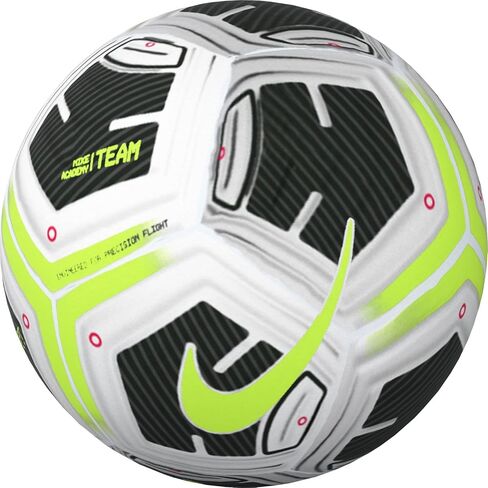Nike FZ7540-100 NK ACADEMY - TEAM - FA24 Recreational soccer ball Unisex WHITE/BLACK/VOLT Size 5 in Saudi Arabia