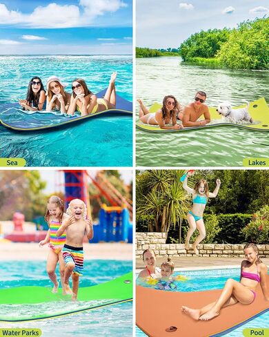 Lily Pad Floating Mat for Lake & Pool, 8'/9'/12' Extra Large Floating Water Mat, 3-Layer Tear-Resistant XPE Foam Suitable for Adults and Kids in Saudi Arabia