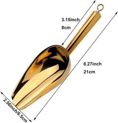 Rainbow Stainless Steel Ice Scoop 6 OZ, Titanium Colorful Plating Metal Ice Scooper For Ice Maker Multipurpose For Candy Wedding Kitchen Bar Party Pet Animal Dog Food Scoop Beach Shovel 1pcs (Rainbow) in Kuwait