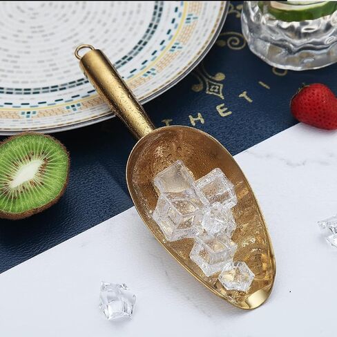 Rainbow Stainless Steel Ice Scoop 6 OZ, Titanium Colorful Plating Metal Ice Scooper For Ice Maker Multipurpose For Candy Wedding Kitchen Bar Party Pet Animal Dog Food Scoop Beach Shovel 1pcs (Rainbow) in Kuwait