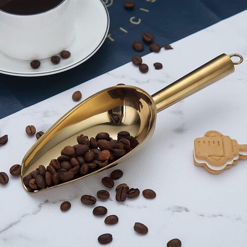 Rainbow Stainless Steel Ice Scoop 6 OZ, Titanium Colorful Plating Metal Ice Scooper For Ice Maker Multipurpose For Candy Wedding Kitchen Bar Party Pet Animal Dog Food Scoop Beach Shovel 1pcs (Rainbow) in Kuwait