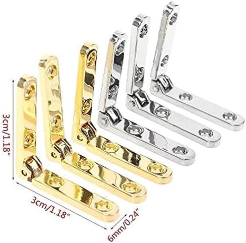 10Pcs/Bag 90 Degree Hinges Zinc Alloy Spring Hinge for Wooden Box Jewellery Case(D) in Saudi Arabia
