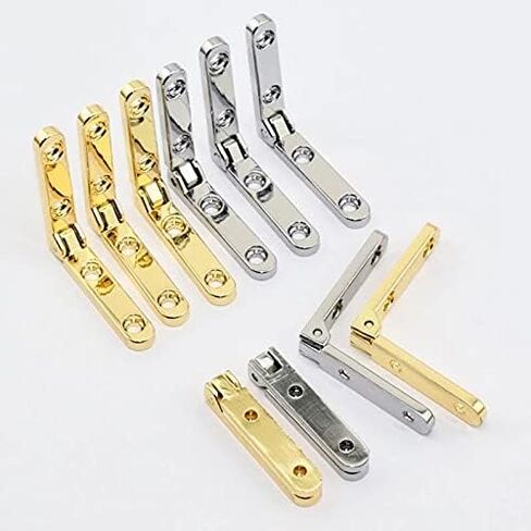 10Pcs/Bag 90 Degree Hinges Zinc Alloy Spring Hinge for Wooden Box Jewellery Case(D) in Saudi Arabia