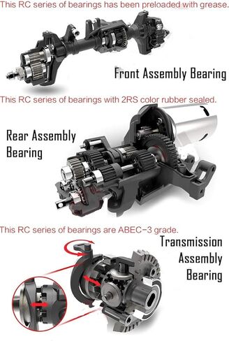 منتجات نقل الطاقة 6901RS 6702RS 6902RS 6802RS 6803RS DEER GROOVE BALLE التي تحمل ABEC-3 10PCS RC CAR TRUCKS RACING BELLINGS 2RS for 1/10 1/8 Ball Bearings (Blue Sealed ، 6902RS) in Kuwait