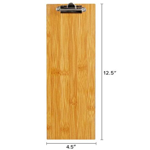 LZMS 4 Packs 4 1/2 "× 12 1/2" من الخشب الأسود ، حامل القائمة ، تحقق من مقدم العرض مع مقطع - مناسب لتقديم قوائم النبيذ والعروض اليومية in Kuwait