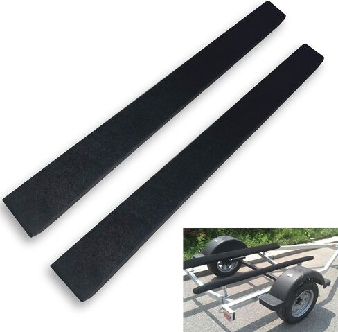 2PCS 2" X 4" X 4' Boat Trailer Bunk Boards, Carpeted Boat Trailer Bunks with Soft Carpet & Marine Grade Lumbed, Boat Trailer Guides Protect Boat During Towing, Black in Saudi Arabia