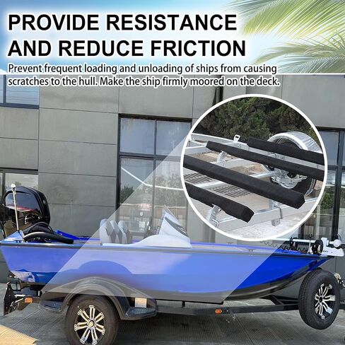 2PCS 2" X 4" X 4' Boat Trailer Bunk Boards, Carpeted Boat Trailer Bunks with Soft Carpet & Marine Grade Lumbed, Boat Trailer Guides Protect Boat During Towing, Black in Saudi Arabia