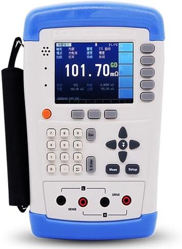Portable DC Milliohm Meter Micro Ohmmeter DC Low Resistance Tester with Range 10μΩ～20MΩ Temperature Compensation Range 0～80°C for Transformer,Inductor,Motor,Deflection Coil Winding Resistance in Saudi Arabia