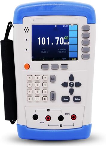 Handheld Micro Ohmmeter DC Milliohm Meter DC Low Resistance Tester with Range 10μΩ～20MΩ Accuracy 0.05% Temperature Compensation Accuracy 0.2°C Test Range 0～80°C Internal,Manual,Remote Trigger in Saudi Arabia