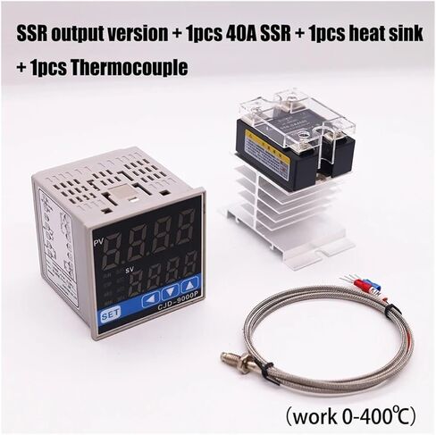 درجة حرارة ترموستات منحنى درجة الحرارة القابلة للبرمجة الرقمية والموقت 2 في 1 وحدة تحكم درجة حرارة PID المنحدر (إضافة SSR ومستشعر) in Kuwait