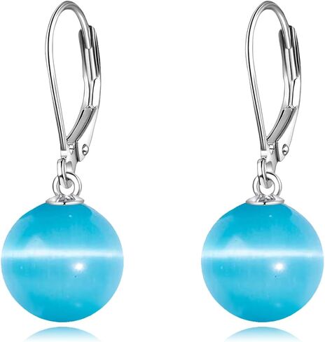 925 Sterling Silver Pearl Leverback Earrings Dangle Drop Jewelry Gifts for Women and Girls in Kuwait