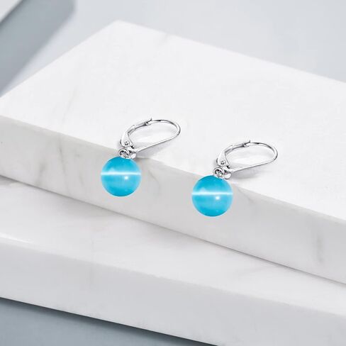 925 Sterling Silver Pearl Leverback Earrings Dangle Drop Jewelry Gifts for Women and Girls in Kuwait