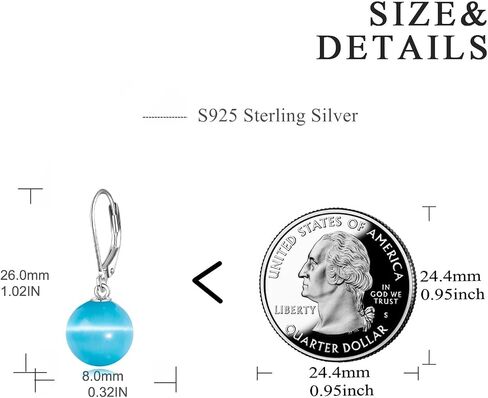 925 Sterling Silver Pearl Leverback Earrings Dangle Drop Jewelry Gifts for Women and Girls in Kuwait