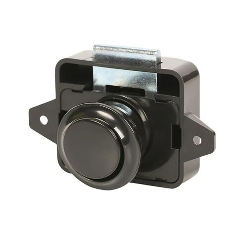 Black Push Button Latch Lock Camper Car Drawer Lock Keyless Kitchen Cabinet Door Lock 26mm Cut Hole 1Pcs in Kuwait