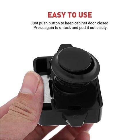 Black Push Button Latch Lock Camper Car Drawer Lock Keyless Kitchen Cabinet Door Lock 26mm Cut Hole 1Pcs in Kuwait