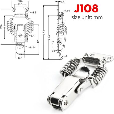 5Pcs J108 Hardware Cabinet Boxes Spring Loaded Latch Catch Toggle Mild Steel in Saudi Arabia