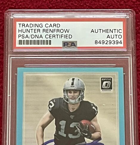 وقع Hunter Renfrow Raiders 2019 Donruss Optic Aqua 018/299 Card Card PSA - كرة القدم بطاقات صاعد موقعة in Kuwait