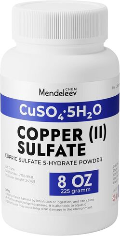 Copper (II) Sulfate 5-Hydrate Powder, 8 OZ, Laboratory Grade Science Reagent The Curated Chemical Collection in Kuwait