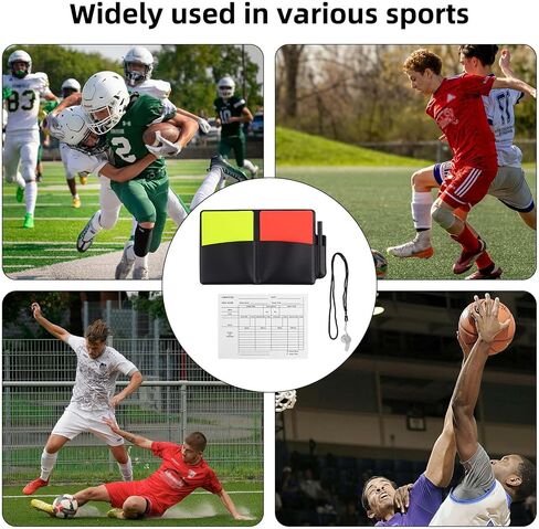 طقم الحكم لكرة القدم ، تحذير الحكم كرة القدم بطاقات حمراء صفراء ، صافرة صاخبة صافرة مع الحبل ، ورق التسجيل ، قلم رصاص ، حامل البطاقة ، للملحقات الرياضية المدرب in Saudi Arabia