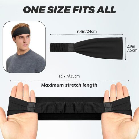 Sports Headband, Sweat Bands Headbands Men Workout Head Bands Mens Absorbent Sweatband Quick-Dry Hair Bands Suitable for Workout Football Running Fitness 3 Pack in Saudi Arabia