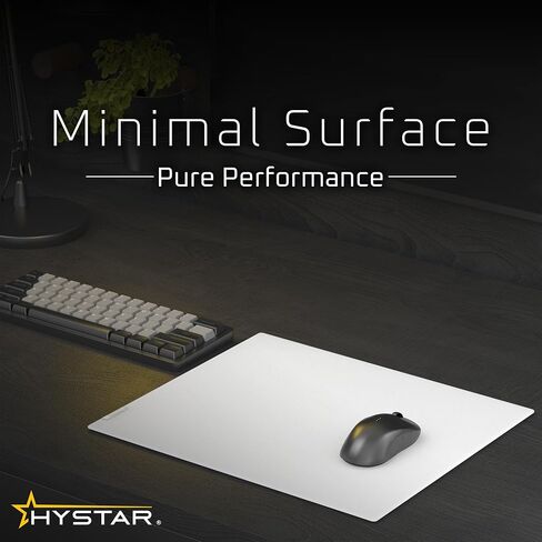 Hystar Aether Glass Gaming Mousepad | الزجاج المقسى ذو الحجارة الدقيقة | هادئ ، انزلاق فائقة السرعة | دعم السيليكون الكامل المضاد للانزلاق (أسود ، 19.3 لتر × 16.5W بوصة) in Kuwait