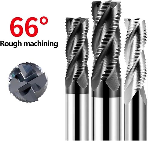 Roughing End Mill HRC66 4 Flute for Stainless Steel Aluminium CNC Milling Cutter Metal Tool 6mm 7 8 10 12MM 20MM Rough Machining(for Aluminium,14X40XD14X100L) in Saudi Arabia