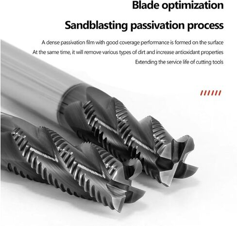 Roughing End Mill HRC66 4 Flute for Stainless Steel Aluminium CNC Milling Cutter Metal Tool 6mm 7 8 10 12MM 20MM Rough Machining(for Aluminium,14X40XD14X100L) in Saudi Arabia