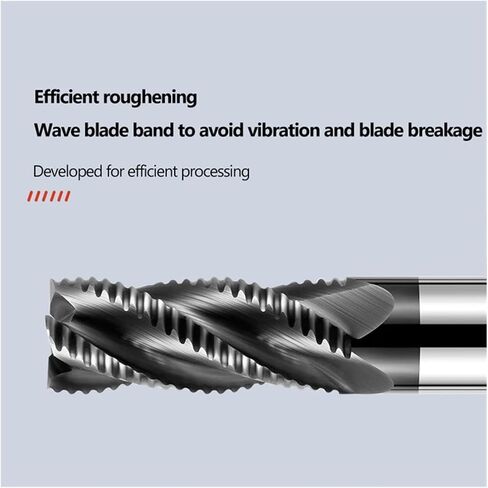 Roughing End Mill HRC66 4 Flute for Stainless Steel Aluminium CNC Milling Cutter Metal Tool 6mm 7 8 10 12MM 20MM Rough Machining(for Aluminium,14X40XD14X100L) in Saudi Arabia