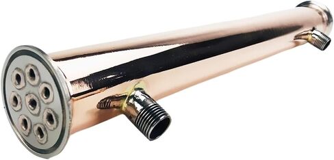 Condenser Dephlegmator 2"(51mm) OD64,Copper Condenser,Length 450mm,8 Pipes Inside ID 8mm, 1/2" Male Thread,Reflux,Dephlegmator for Distillation in Saudi Arabia