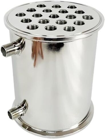 Condenser Dephlegmator 6" 152mm(OD167mm) Dephlegmator,Reflux,Distiller Condenser 200mm,with 1/2" Male Tread,Sanitary Steel 304 in Saudi Arabia