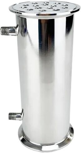 Dephlegmator المكثف 3 "(76 مم) OD91MM ، dephlegmator/المكثف الصحية مع خيط الذكور 1/4" ، 15 أنابيب داخل المعرف 8 مم ، lenght 200mm ، ss304 in Saudi Arabia