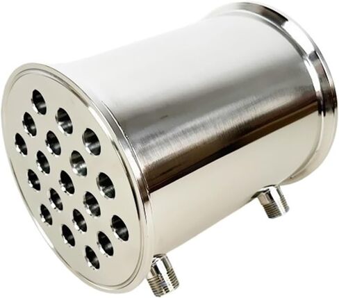 Dephlegmator المكثف 6 "OD166.7 مم ، dephlegmator الصحية مع خيط الذكور 1/2" ، الجزر ، مكثف التقطير ، 19 أنابيب في الداخل ، lenght 200mm ، ss304 in Saudi Arabia