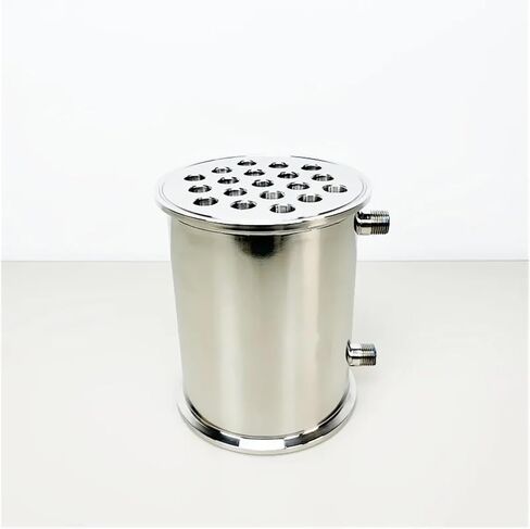 Dephlegmator المكثف 6 "OD166.7 مم ، dephlegmator الصحية مع خيط الذكور 1/2" ، الجزر ، مكثف التقطير ، 19 أنابيب في الداخل ، lenght 200mm ، ss304 in Saudi Arabia