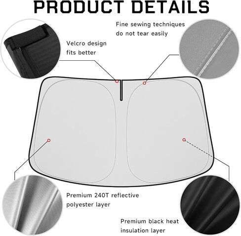 Windshield Sun Shade for Honda CRV 2026 2025 2024 2023 Hybrid (Include HEV) Accessories Foldable Car Sun Shade Windshield Blocks UV Rays Sun Visor Protector in Kuwait
