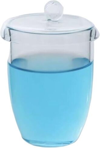 1PCS Crucible Lab Quartz Glass Crucible مع مقاوم الغطاء 10/20/10/50/100/150/12/250/300 مل (50 مل) in Saudi Arabia