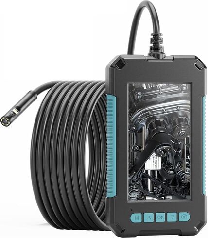 Dual-Lens Industrial Endoscope Camera with 4.3-Inch Screen, High-Definition 1080P Pipeline Detection Camera, Suitable for Vehicle Maintenance and Domestic Pipeline Detection,10M,5.5mm in Saudi Arabia