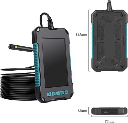 Dual-Lens Industrial Endoscope Camera with 4.3-Inch Screen, High-Definition 1080P Pipeline Detection Camera, Suitable for Vehicle Maintenance and Domestic Pipeline Detection,10M,5.5mm in Saudi Arabia