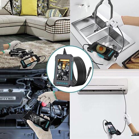 Dual-Lens Industrial Endoscope Camera with 4.3-Inch Screen, High-Definition 1080P Pipeline Detection Camera, Suitable for Vehicle Maintenance and Domestic Pipeline Detection,10M,5.5mm in Saudi Arabia