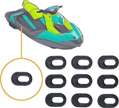 غسالات جسم الهيكل العام لـ Sea-Doo Spark/Trixx 2014-2023 (50pcs) ، استبدل Seadoo Spark OEM 291003880 (03-Black) in Saudi Arabia